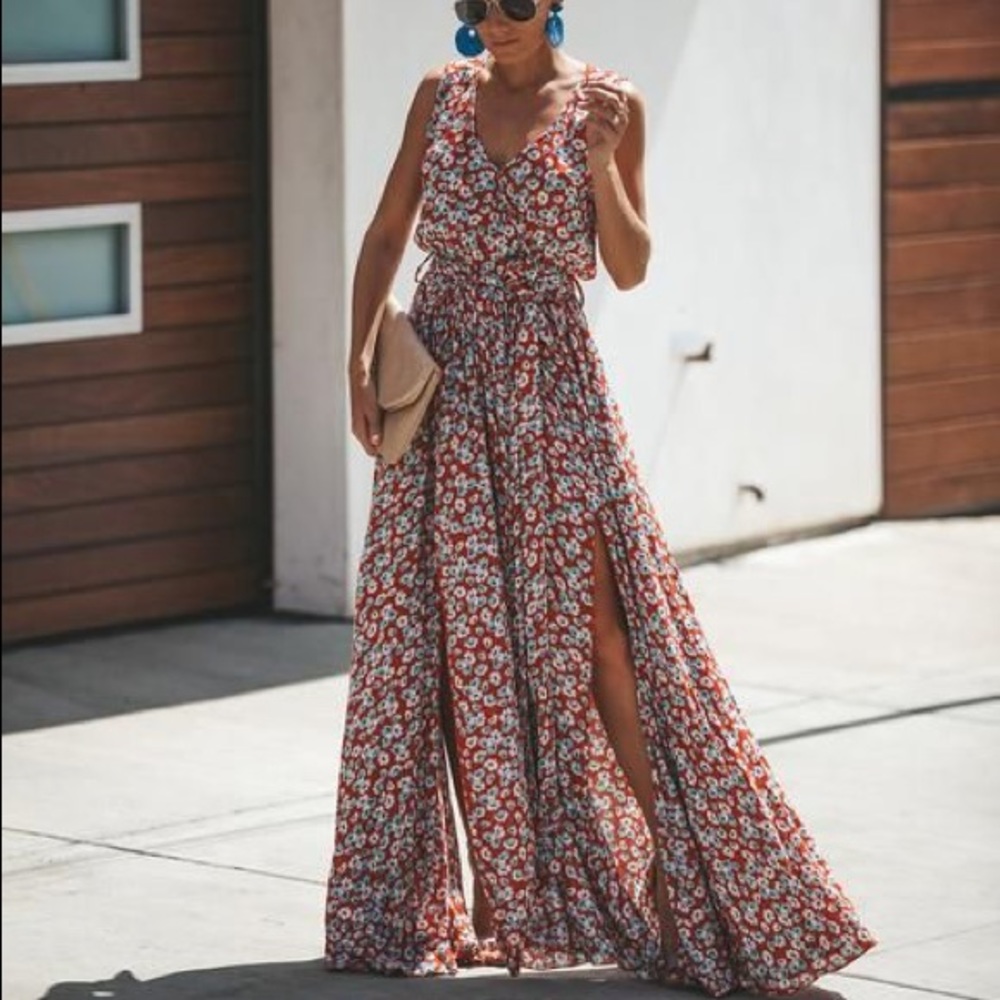 Vici red maxi dress